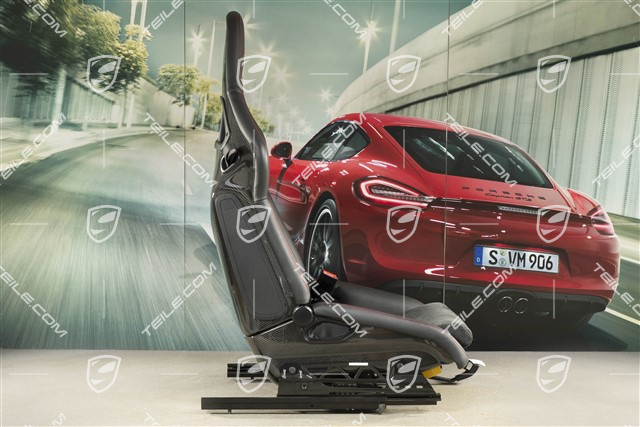 Bucket seat, collapsible, leather/Alcantara Black, heated, seam in Carmine red, with logo GT3, R