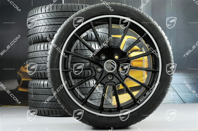 21" Komplet kół letnich, Cayenne SportPlus, felgi (jak nowe) 10Jx21 ET50 + 10Jx21 ET45 + NOWE opony 295/35 R21, czarne