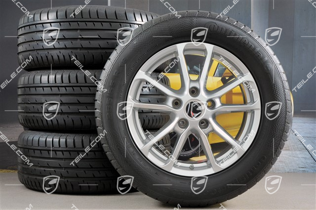 18" Koła letnie, komplet, Cayenne facelift 2014-> felgi 8J x 18 ET53  + opony continetnal sport contact 3 255/55 R18, czujniki ciśnienia