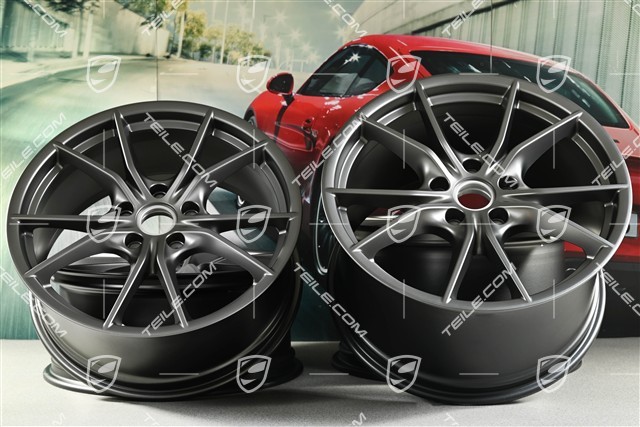 20-inch Carrera S IV wheel rim set, 8,5 J x 20 ET49 + 11,5 J x 20 ET76, Platinum satin-matt