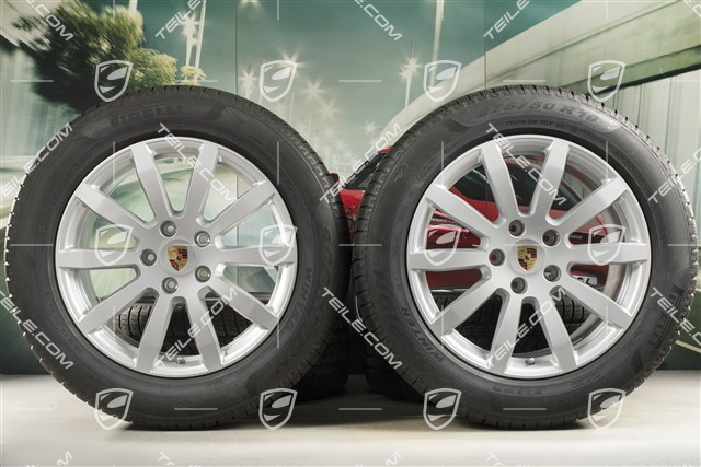 19-inch Cayenne S winter wheel set, rims 8,5J x 19 ET47 + 9,5J x 19 ET54 + Pirelli winter tyres 255/55 R19 + 275/50 R19, with TPMS