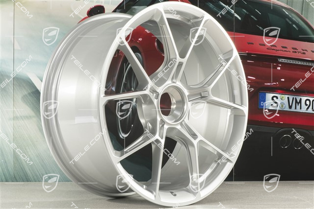 20"+21" GT3 komplet felg, 9,5J x 20 ET46 + 12J x 21 ET45, srebrny brilliant silver
