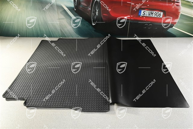 Kofferraumwendematte mit Nubukeinfassung, Teppich / Velours Schwarz