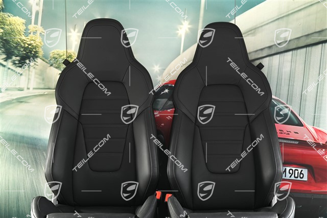 Fotele sportowe, regulowane elektrycznie, napis "Turbo S", podgrzewane, wentylacja, czarna skóra, zestaw, L+R