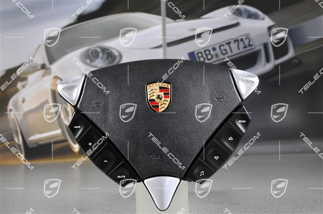 Airbag do kierownicy, skóra, multifunkcja, radio, czarny