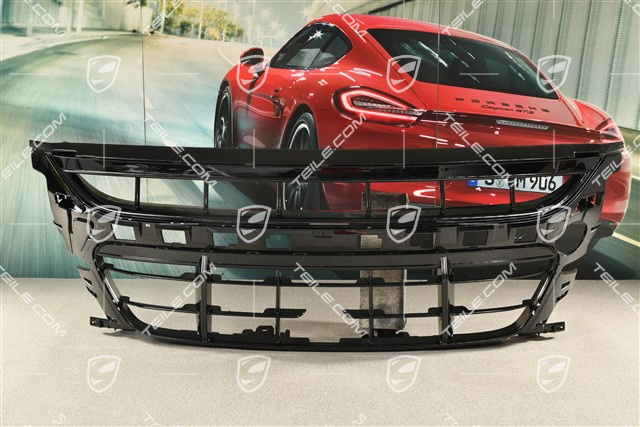 GTS / Turbo Sport design, Front bumper Grille with ACC, centre / middle , Black