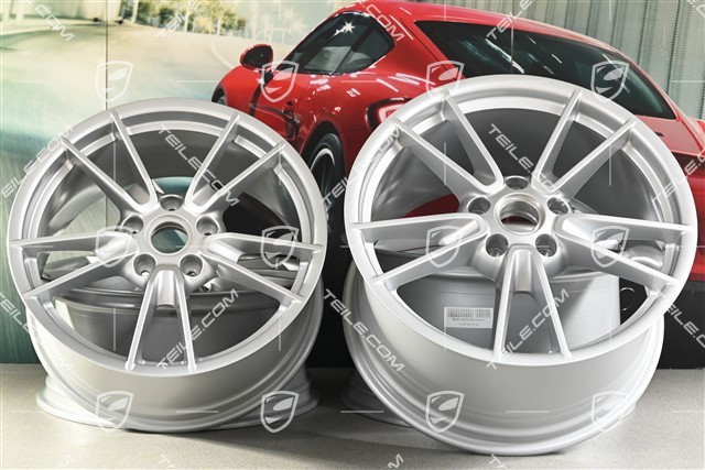 19+20" Carrera wheel rim set, wheels: front 8.5J x 19 ET52 + rear 11J x 20 ET66, in Brilliant Silver