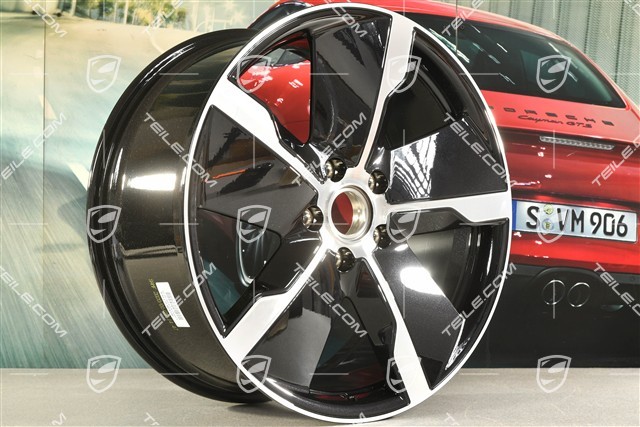 21-inch wheel rim Taycan Exclusive Design, 9,5J x 21 ET60,  front, Jet Black Metallic, L