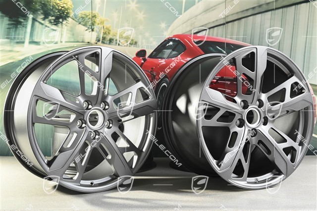 21" Wheel rim set Cross Turismo Design, 9,5J x 21 ET60 + 11,5J x 21 ET66, Vesuvius grey