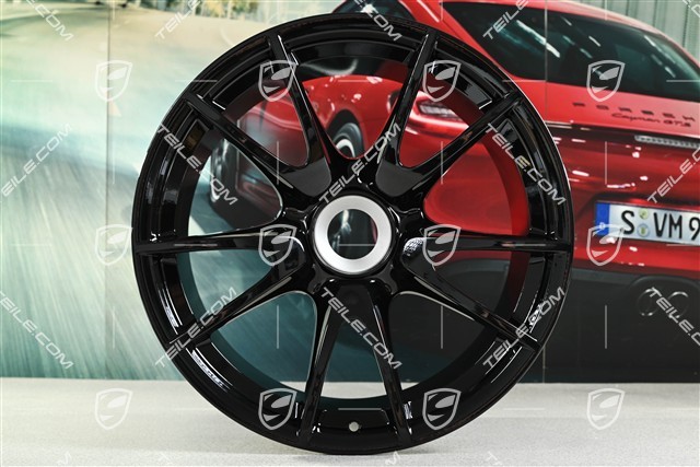 19-inch GT3 II RS 4.0 / GT2 RS wheel set, black, front 9J x 19 ET47+ rear 12J x 19 ET48