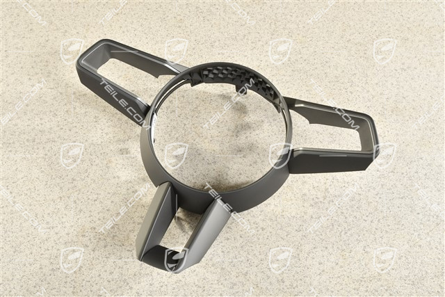 Blenda / dekor ozdobny kierownicy czarny z ciemnoszarym akcentem