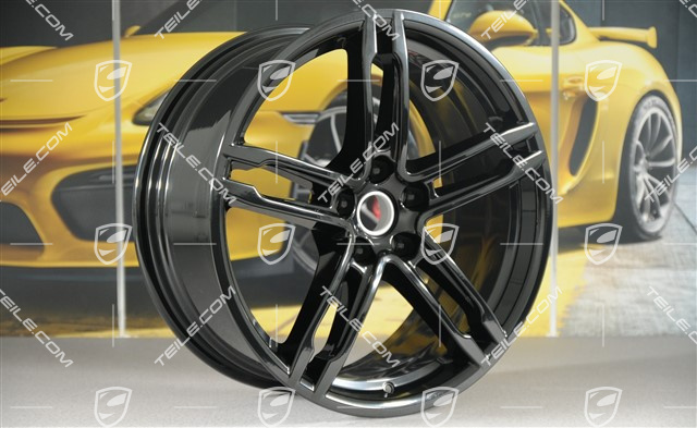 19" Komplet felg Macan Turbo/Sport Design, 8,5J x 19 ET21 + 9J x 19 ET21, czarny wysoki połysk