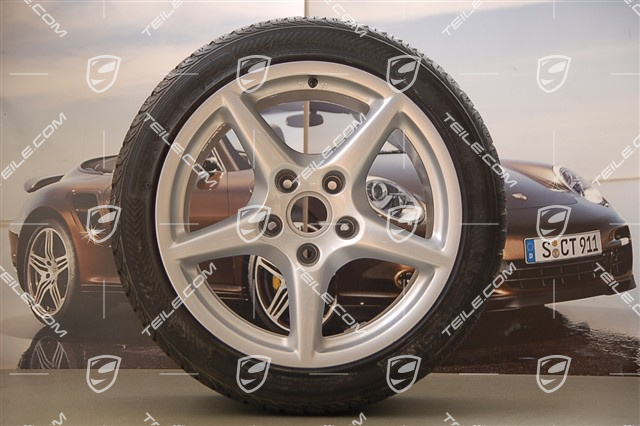 18" Komplet kół zimowych Carrera III, 8J x 18 ET 57 + 11J x 18 ET 51, C4/C4S