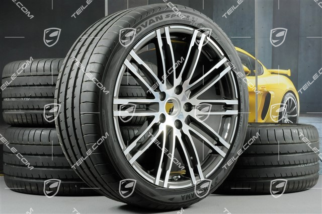 21" Komplet kół letnich Turbo III, felgi 10J x 21 ET50 + opony letnie Yokohama 295/35 R21, z czujnikami ciśnienia