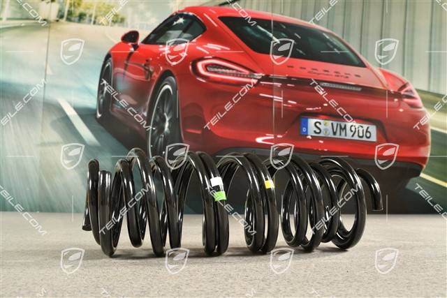 Schraubenfeder, PASM / PDCC, Carrera 4, Kennzeichnung weiss/gelbgrün, Satz, L+R