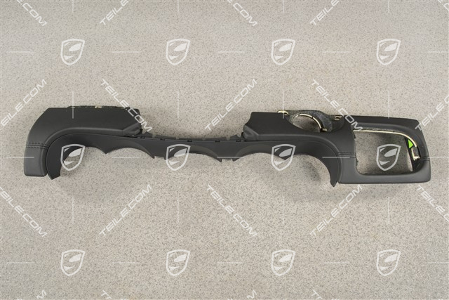 Trim lower section, Leather, Black