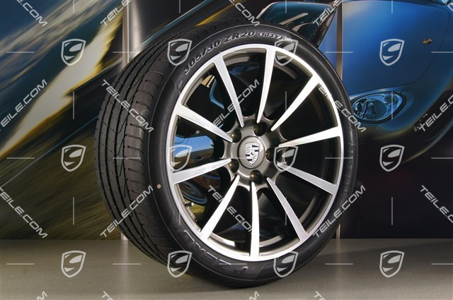 20" Sommerräder Satz Carrera Classic II, Felgen 8,5J x 20 ET51 + 11J x 20 ET52 + NEUE Sommerreifen 245/35 ZR20 + 305/30 ZR20, mit RDK-Sensoren