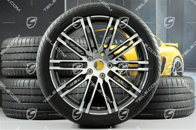21" Komplet kół letnich Turbo III, felgi 10J x 21 ET50 + opony letnie Yokohama 295/35 R21, z czujnikami ciśnienia