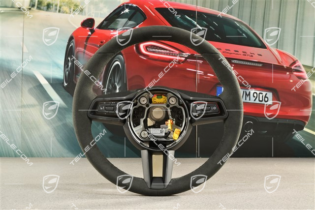 Multifunction steering wheel, Alcantara, Black/Black