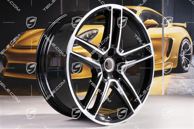 20" komplet felg "Macan Turbo", 9J x 20 ET26 + 10J x 20 ET19, CMS, czarny wysoki połysk