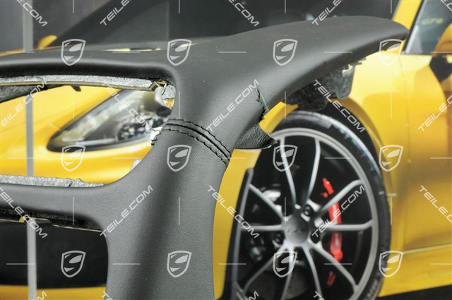 Mittelteil, Schalttafelverkleidung, Leder, schwarz, Beschädigt