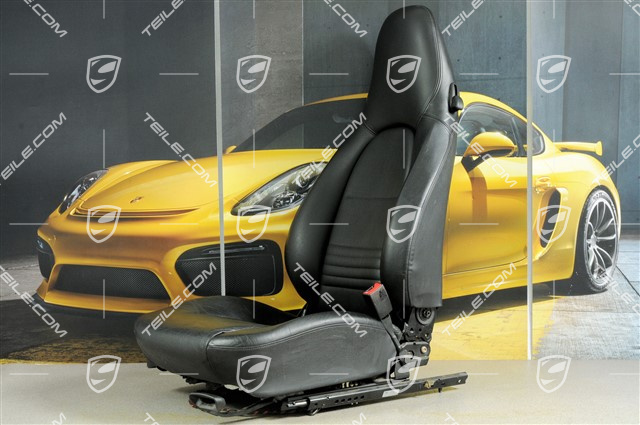 Seat, manual adjustable, leather/Leatherette, Black, damage, R