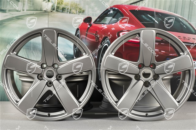 19" Felgensatz Macan SportClassic, 8J x 19 ET21 + 9J x 19 ET21, Platinum Seidenglanz
