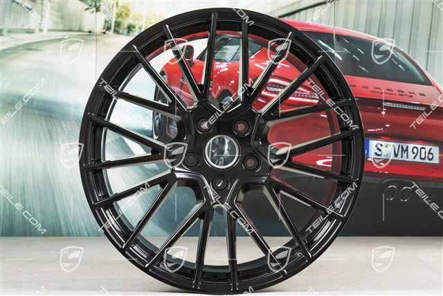 21" Felgensatz Cayenne RS Spyder, 11J x 21 ET58 + 9,5J x 21 ET46, schwarz hochglanz