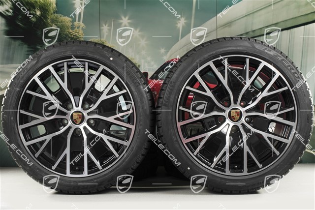 20" Turbo S Aero Design Winterräder Satz, Felgen 9J x 20 ET54 + 11J x 20 ET60 + NEUE Pirelli Winterreifen 245/45 R20 + 285/40 R20