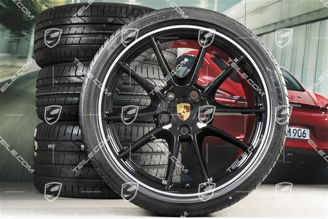 20" Komplet kół letnich Carrera S III, felgi 8,5J x 20 ET51 + 11J x 20 ET52 + Reifen 245/35 ZR20 + 305/30 ZR20, bez czujników RDK, czarny połysk
