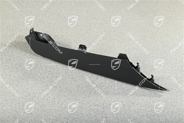 Trim cover for front bumper retaining frame, upper part, Matte Black, R