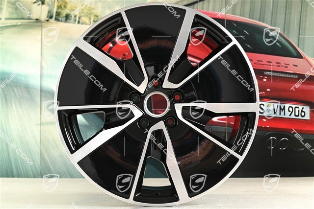 21" Felge Macan Turbo, 8,5J x 21 ET27, schwarz hochglanz