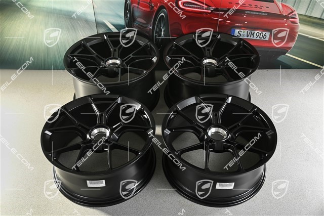 20"+21" GT3 / GT3RS wheel rim set, central lock wheels 9J x 20 ET43 + 11.5J x 21 ET46, suitable for winter use, black silk matt