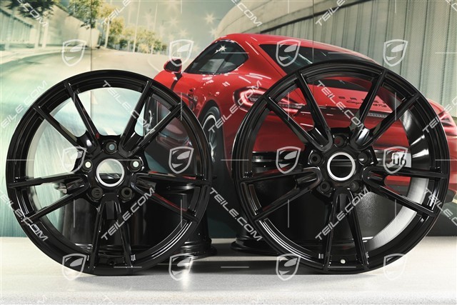 19+20" Felgensatz Carrera, Felgen: vorne 8,5J x 19 ET52 + hinten 11,5J x 20 ET67, schwarz hochglanz