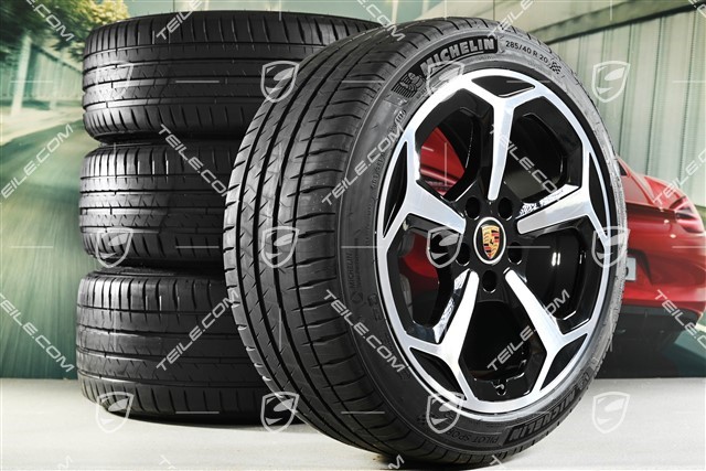 20" koła letnie Offroad Design, komplet, felgi 9J x 20 ET54 + 11J x 20 ET60 + opony letnie Michelin 245/45 R20 + 285/40 R20, czarny wysoki połysk