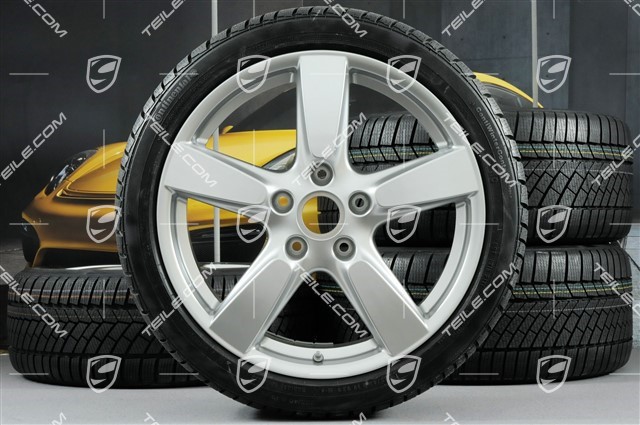 19" Winterräder Satz "Cayman S", Felgen 8J x 19 ET57 + 9,5J x 19 ET45 + NEUE Continental WinterContact TS 830P Winterreifen 235/40 R19 + 265/40 R19, mit RDK-Sensoren