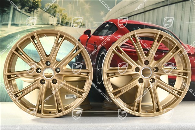 21-inch wheel rim set Panamera Exclusive, 9,5J x 21 ET71 + 11,5J x 21 ET69, Aurum