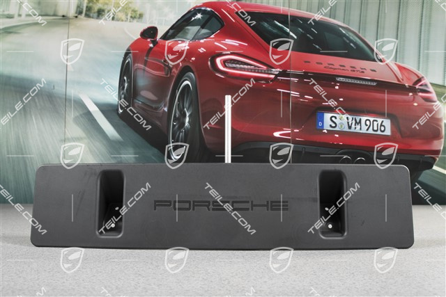 Front bumper number / Licence plate support, large, Black, Turbo