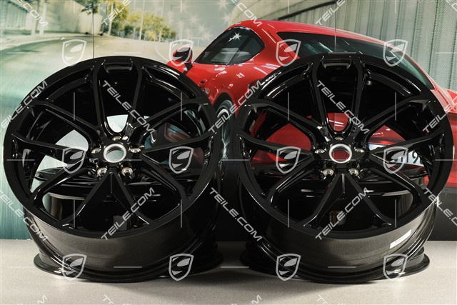 21" komplet felg GT Design, 9,5J x 21 ET26 + 10J x 21 ET19, czarny wysoki połysk