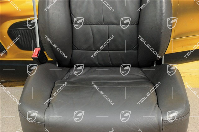 Seat, el. adjustable, heating, leather, Space grey, draped, L