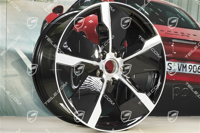 21" Felge Taycan Exclusive Design, 9,5J x 21 ET60, vorn, schwarz hochglanz, R