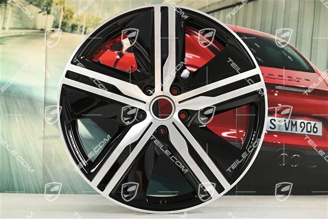 22-inch Macan Exclusive Design wheel rim set, 9J x 22 ET29 + 11J x 22 ET47, black high gloss