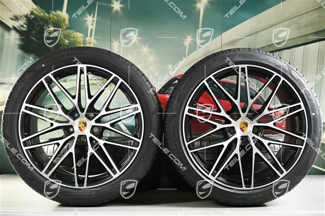 22" koła letnie Cayenne Coupé RS Spyder Design, komplet, felgi 10J x 22 ET48 + 11,5J x 22 ET52 + opony letnie Pirelli P Zero 285/35 R22 + 315/30 R22, z czujnikami ciśnienia