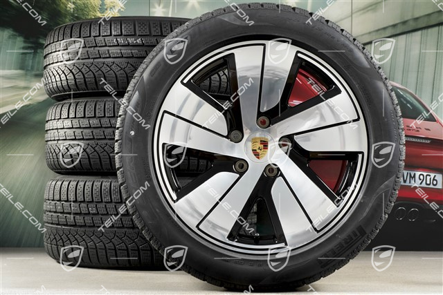 19" Taycan S Winterräder Satz, Felgen 8J x 19 ET50 + 10J x 19 ET47 + NEUE Pirelli Winterreifen 225/55 R19 + 275/45 R19