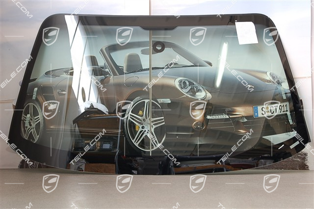 Windscreen, Convertible, tinted, upper part: dark green