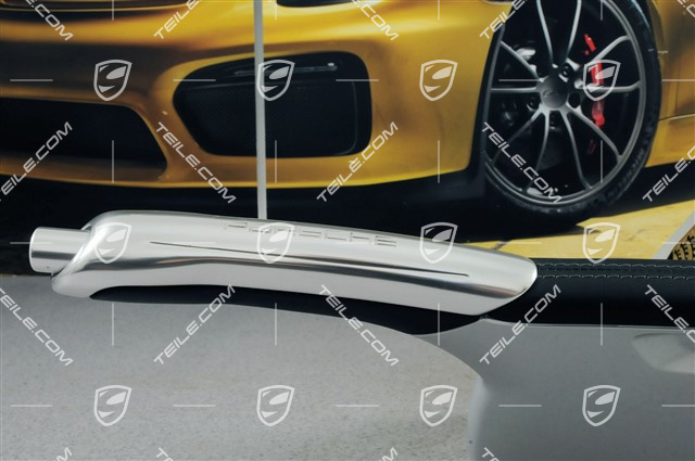 Handbremshebel Aluminium, schwarzes Leder