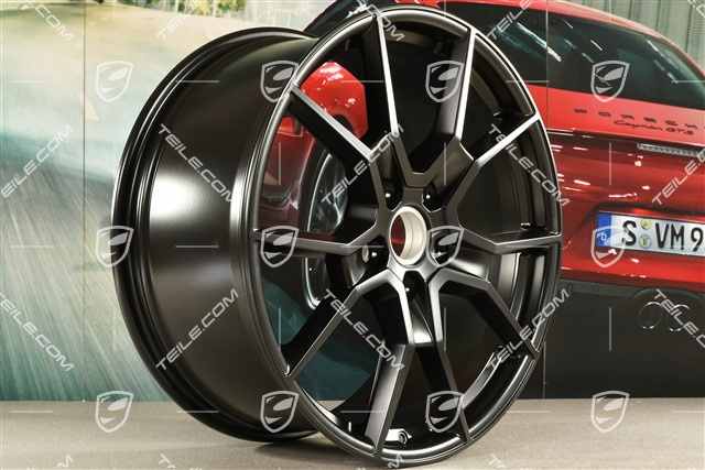 21" Felge Sport Turismo GTS / RS Spyder Design, 9,5J x 21 ET60, in Schwarz Seidenmatt