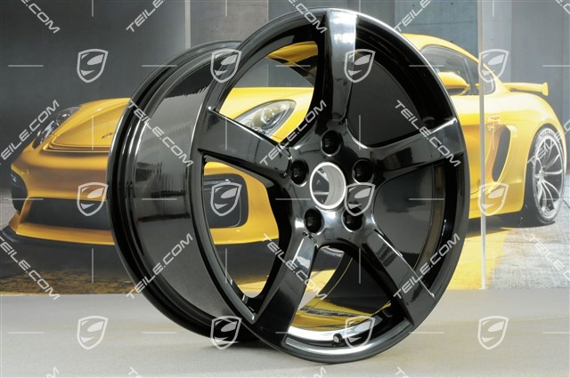 19-inch Cayman S wheel rim set, 8J x 19 ET57 + 10J x 19 ET45, black high gloss