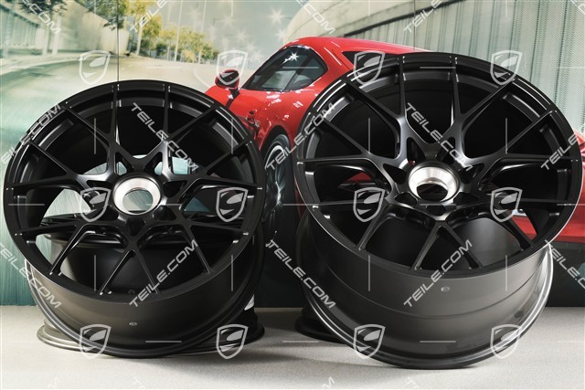 20"+21" GT3RS Felgen Satz, 10J x 20 ET45 + 13J x 21 ET31, schwarz seidenmatt
