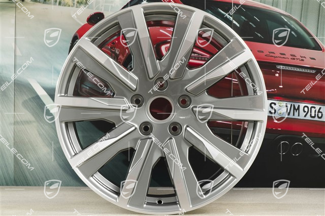 20-inch Taycan Tequipment Design wheel rim set, 9J x 20 ET54 + 11J x 20 ET60, platin silver